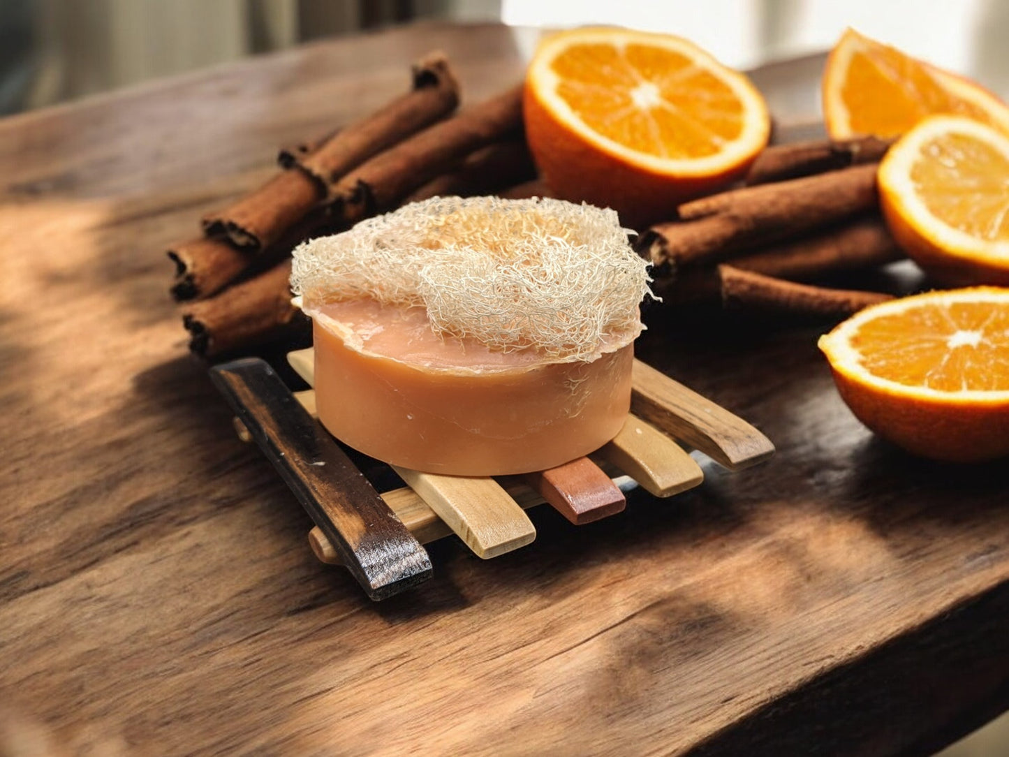 Small Cinnamon & Orange Loofah