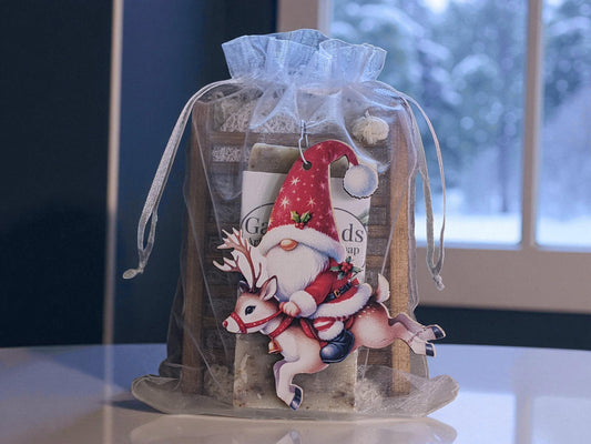 Lavender Flowers Sant Reindeer