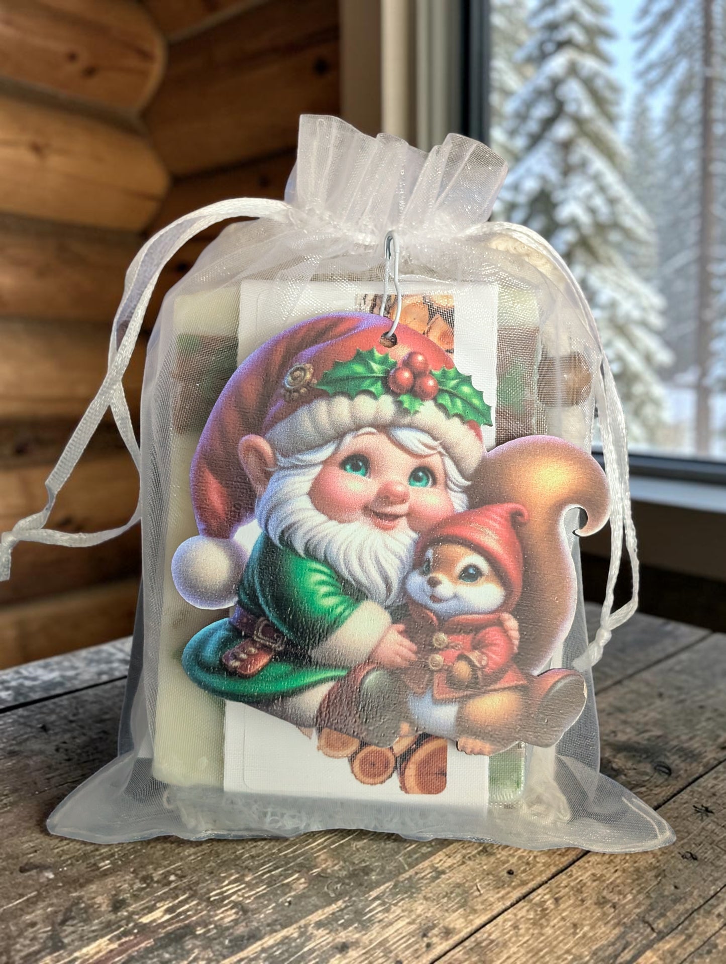 Cedarwood Gnome with Squirrel
