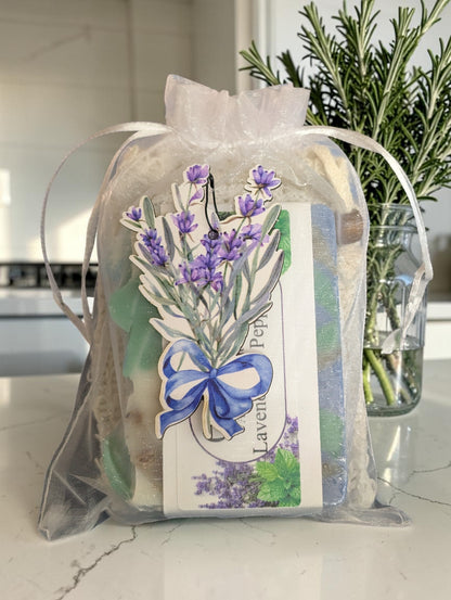 Peppermint with Lavender Flowers